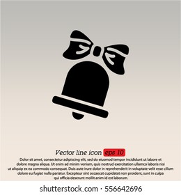 Web icon. Bell with bow, school bell