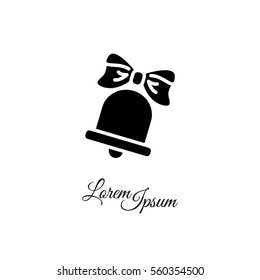 Web icon. Bell with bow, school bell