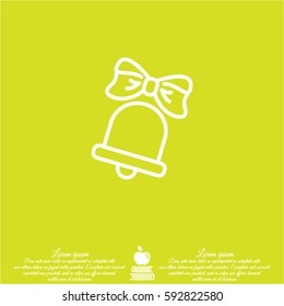 Web icon. Bell with bow, school bell