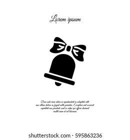 Web icon. Bell with bow, school bell