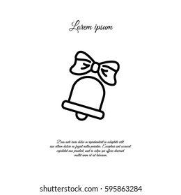 Web icon. Bell with bow, school bell