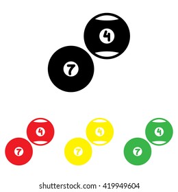 Web icon. Billiards, balls for billiards