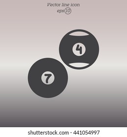 Web icon. Billiards, balls for billiards
