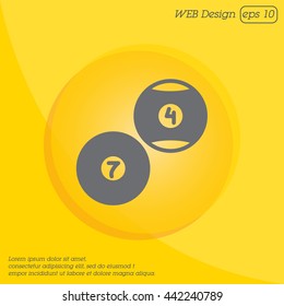Web icon. Billiards, balls for billiards