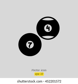 Web icon. Billiards, balls for billiards