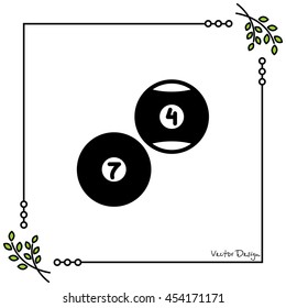 Web icon. Billiards, balls for billiards