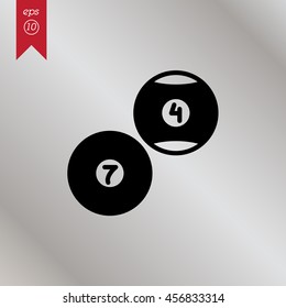 Web icon. Billiards, balls for billiards