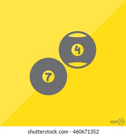 Web icon. Billiards, balls for billiards