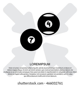 Web icon. Billiards, balls for billiards