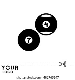 Web icon. Billiards, balls for billiards