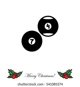 Web icon. Billiards, balls for billiards