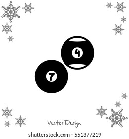 Web icon. Billiards, balls for billiards