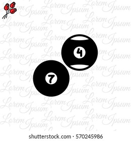 Web icon. Billiards, balls for billiards