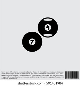 Web icon. Billiards, balls for billiards