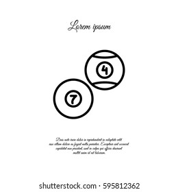 Web icon. Billiards, balls for billiards