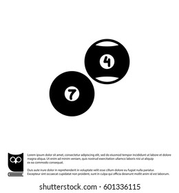 Web icon. Billiards, balls for billiards