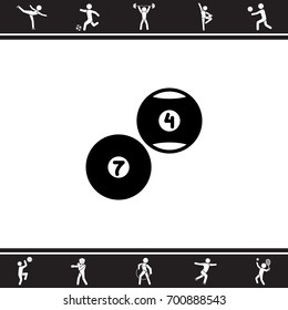 Web icon. Billiards, balls for billiards