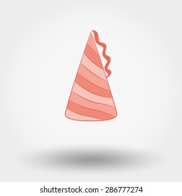 Web icon Birthday party hat. Vector illustration on a white background. Doodle, cartoon style.