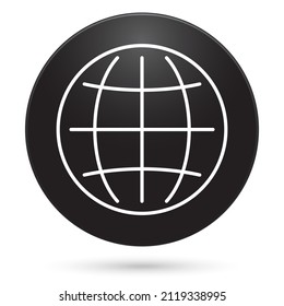 Web icon, black circle button, vector illustration.