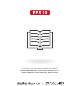 web icon book sign isolated on white background. Simple vector illustration.