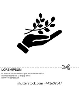 Web icon. A branch in the hand