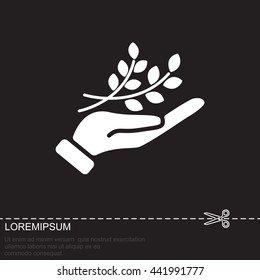 Web icon. A branch in the hand