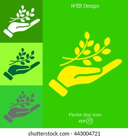 Web icon. A branch in the hand