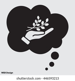 Web icon. A branch in the hand