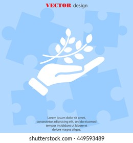 Web icon. A branch in the hand