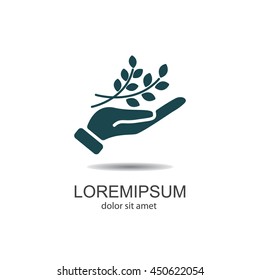 Web icon. A branch in the hand