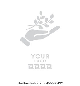 Web icon. A branch in the hand