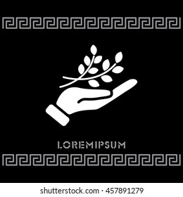 Web icon. A branch in the hand