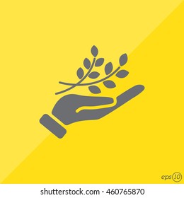 Web icon. A branch in the hand
