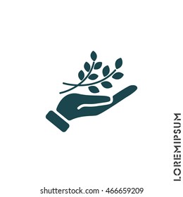 Web icon. A branch in the hand