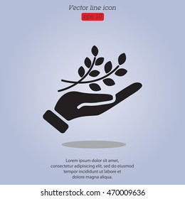 Web icon. A branch in the hand