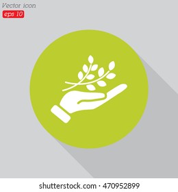 Web icon. A branch in the hand