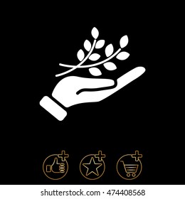 Web icon. A branch in the hand