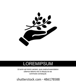 Web icon. A branch in the hand