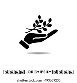 Web icon. A branch in the hand