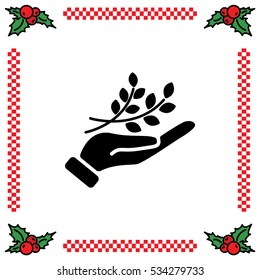 Web icon. A branch in the hand