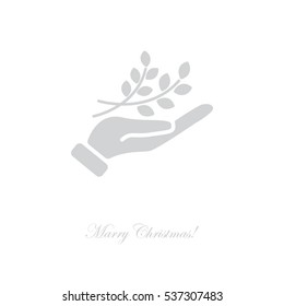 Web icon. A branch in the hand