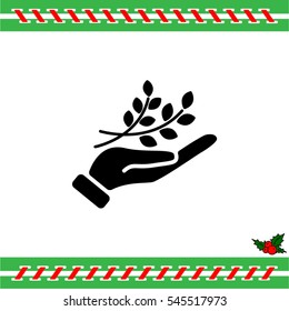 Web icon. A branch in the hand