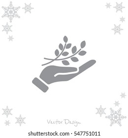 Web icon. A branch in the hand