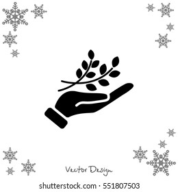 Web icon. A branch in the hand