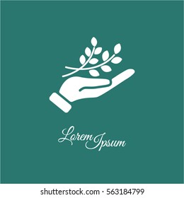 Web icon. A branch in the hand