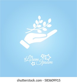 Web icon. A branch in the hand