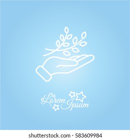 Web icon. A branch in the hand