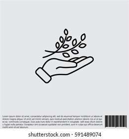 Web icon. A branch in the hand