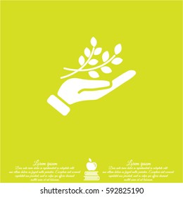 Web icon. A branch in the hand