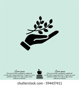 Web icon. A branch in the hand